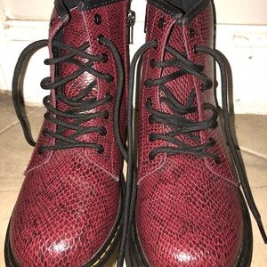 new kids maroon doc martens ( run a tad small )
